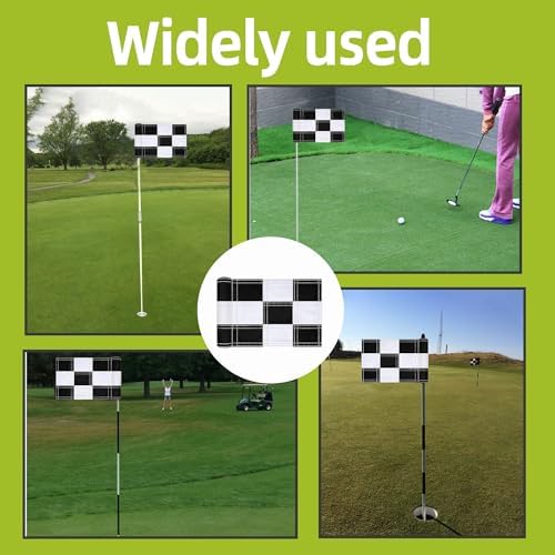 6 Pcs Checkered Golf Flags 8x6 Inch – 420D Nylon Portable Training Target Flag - Image 5