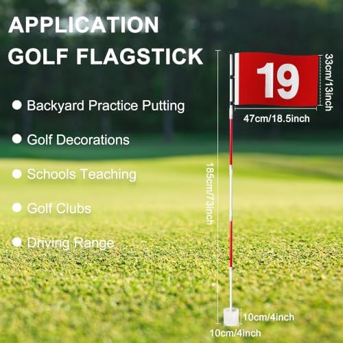 Golf Flagstick 6ft, Portable Putting Green Flag Pole - Image 4