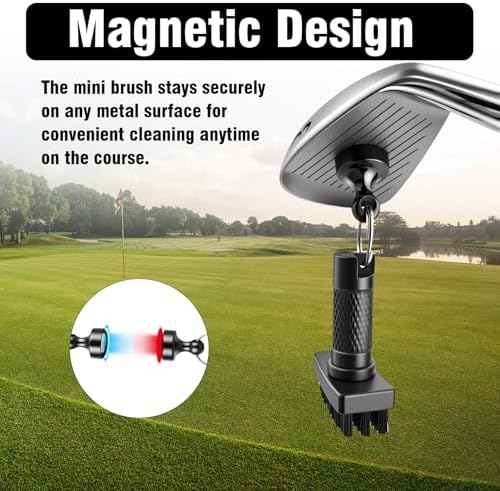 Mini Golf Club Brush, Magnetic Quick-Release Groove Cleaner, Durable Nylon - Image 5