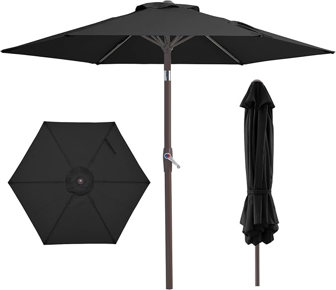 JEAREY 7.5 ft Outdoor Patio Umbrella, Table Umbrella, Tilt & Crank lift by JEAREYOutdoorsCollection