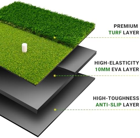 Dual-Turf Golf Practice Mat for Backyard Office & Travel Swing Training - Image 4