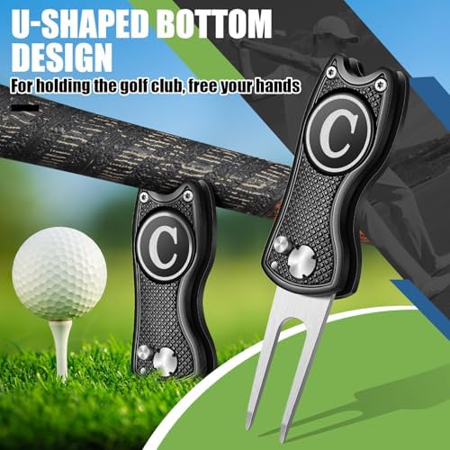 Golf Divot Repair Tool with Letter Ball Marker Custom Monogrammed Initial Green - Image 4