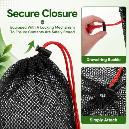 6 Pack Mesh Ball Bag with Drawstring, Golf Ball Bag - Image 4