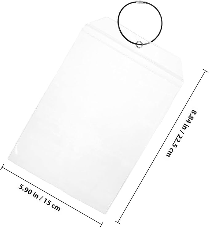 Waterproof Travel Luggage Tags Set 6pcs Black Steel Wire Loop, Extra Large Plastic Bag Tags for Suitcases and Golf Bags, Sturdy Id Badge Holders for Cruise and Backpack Use