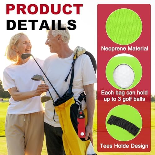 uxcell Golf Ball Carry Bag, Waist-Mounted Storage Bag Neoprene Golf Tee Holder - Image 3