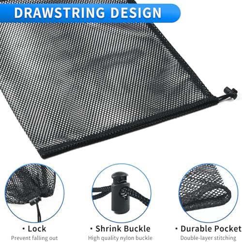 2 Pcs Mesh Drawstring Bag with Cord Lock Closure - Image 3