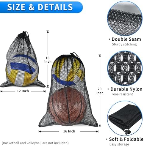 2 Pcs Mesh Drawstring Bag with Cord Lock Closure - Image 2
