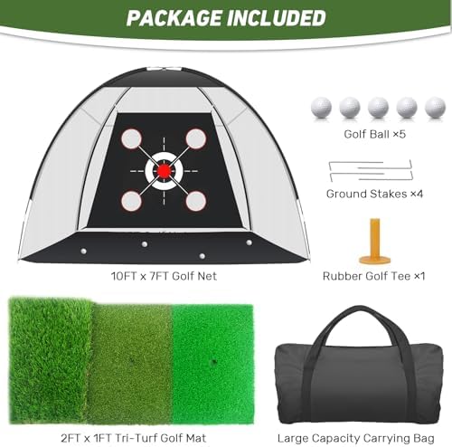 Golf Net with Practice Mat, Golf Hitting Aid Nets 10x7FT - Image 6