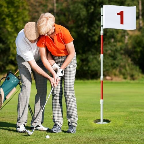 2 Pack Golf Flag Stick 6ft Putting Green Flag Golf Hole Cup Pole Pin Numbered - Image 6