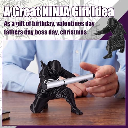 Tenceur Ninja Pen Holder 3D Printed Black Samurai Warrior Desk Organizer - Image 5