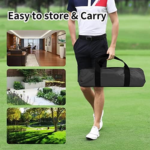Black Golf Practice Set With Net, Hitting Mat, Target Cloth and Carrying Bag - Image 7
