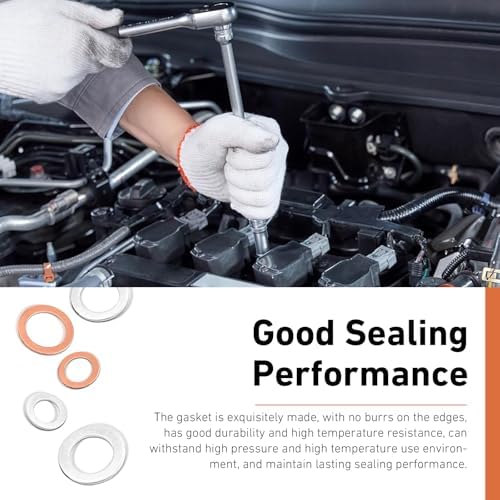 100 PCS Car Oil Drain Plug Crush Washer Assortment, Leak-proof Aluminum Oil - Image 5