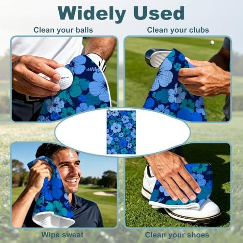 Tropical floral Waffle Weave Microfiber Golf Towel - Image 4