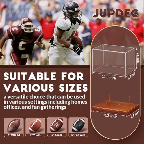 JupDec Football Display Case Full Size, Acrylic Clear Box - Image 3