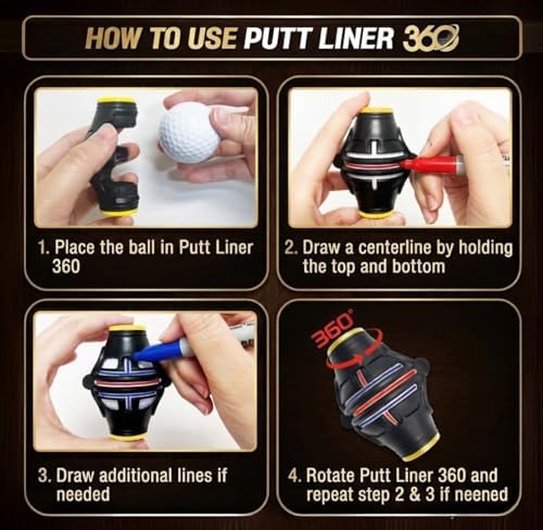 Putt Liner 360 Golf Ball Marker | 360 Degree Line Drawing Alignment Accessory - Image 5