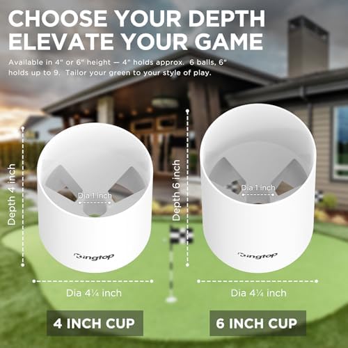 KINGTOP Golf Hole Cups for Practice Putting Greens, 4 or 6 in Deep - Image 5