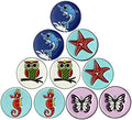 Lot of 10 Golf Ball Markers Assorted Patterns by PINMEI
