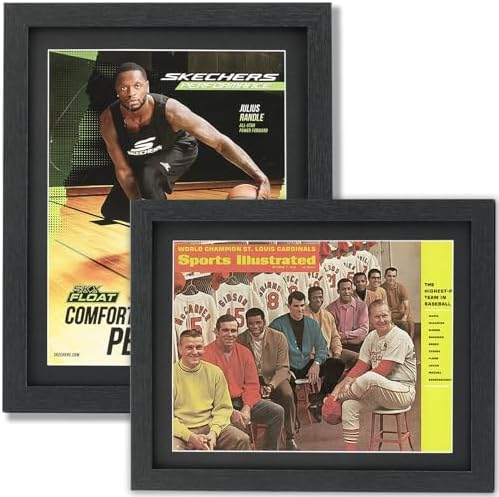 JupDec Sports Magazine Frame 2 Pack, Premium Wood Display Case by JupDec