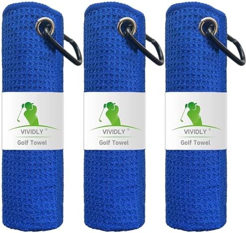 3 Pack 16"x16" Waffle Microfiber Golf Towels by VIVIDLY
