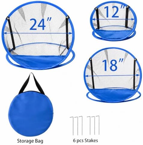 Jucoan Set of 3 Golf Chipping Net, 3 Sizes 12”, 24” Pop Up Golf Target Practice - Image 4