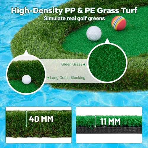 ULTIMATE Floating Golf Green for Pool, Floating Chipping Green Mat w/Hitting Mat - Image 4