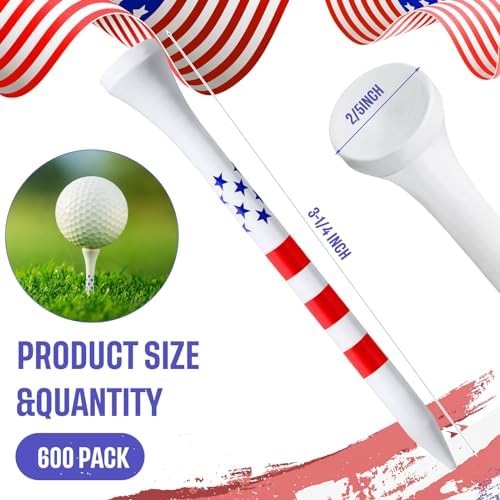 Mudder 600 Pcs 3-1/4" 2-3/4" 1-1/2" Patriotic Golf Tees Bulk - Image 2