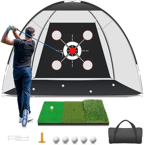 Golf Net with Practice Mat, Golf Hitting Aid Nets 10x7FT by Unknown