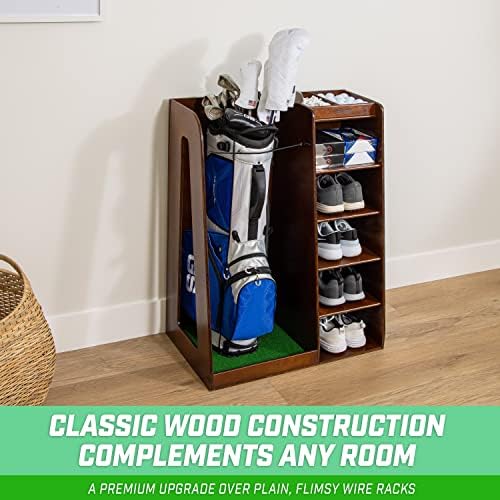 GoSports Premium Wooden Golf Bag Organizer and Storage Rack - Image 4