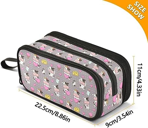 ZAZYXTJ Cute Cow Pencil Case Large Capacity Pencil Pouch - Image 3