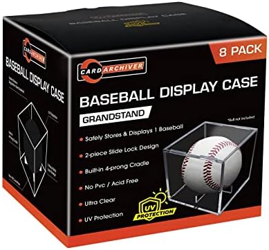 8 Pack Baseball Display Cases by CARDARCHIVER