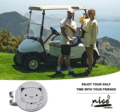 Adhere Golf Ball Markers Personlized Double Side Cute cat Logo Enamel - Image 6