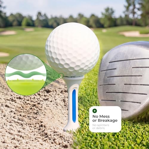 Golf Tees - 3 1/4" Composite Plastic Tees, Hybrid Low-Spin Silicone Cups - Image 5