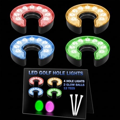 18Pcs LED Golf Hole Lights for Night Putting Green by Unknown