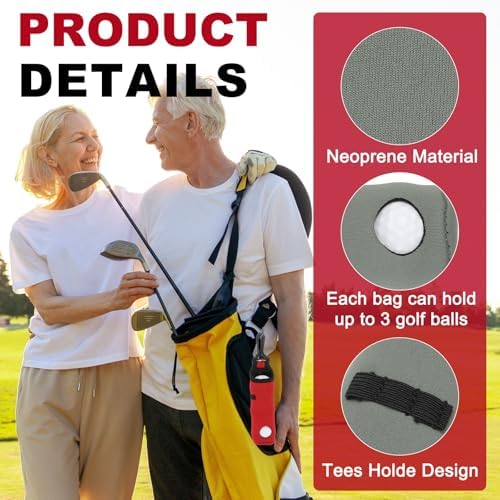 uxcell Golf Ball Carry Bag, Waist-Mounted Storage Bag Neoprene Golf Tee Holder - Image 3