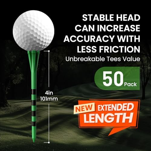 FINGER TEN Extra Long Golf Tees Plastic 4 or 5 Inch 50 Pack - Image 2