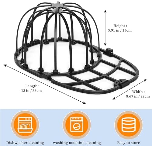 Hat Washer Cage for Baseball Caps Washing Machine Dishwasher - Image 2