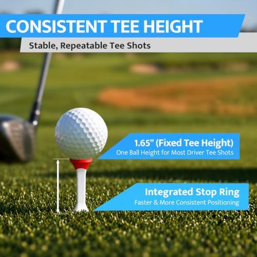 Soft Rubber Head Golf Tees 3-1/4'', 15 Pack Step Golf Tees, Fixed Height - Image 3