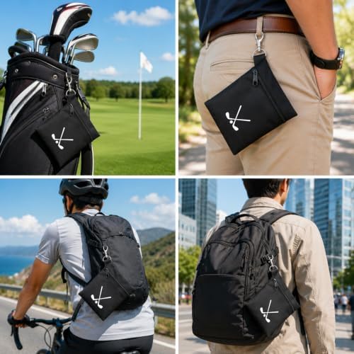 Black Golf Tee Pouch, Portable Golf Tee Bag - Image 7