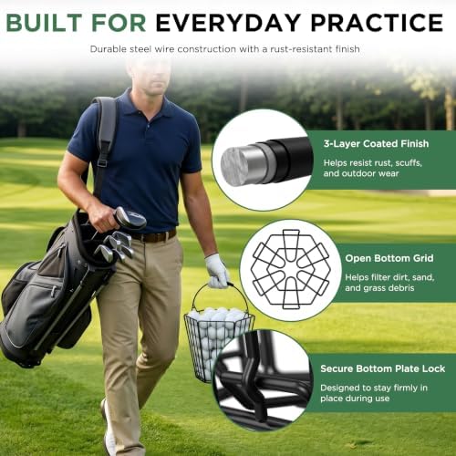 DURARANGE Foldable Golf Ball Basket, 100-Ball Capacity - Image 3