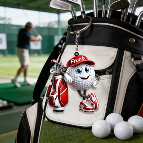 LASFOUR Personalized Golf Player Keychain, Golf Ball Gift - Image 4