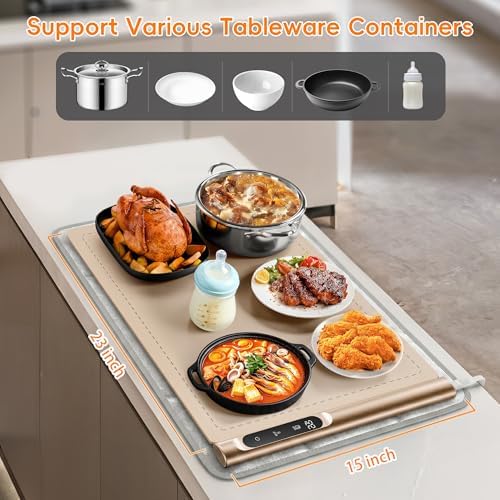 Newise Warming Mat for Food, Electric Warming Tray, 6 Temp - Image 5