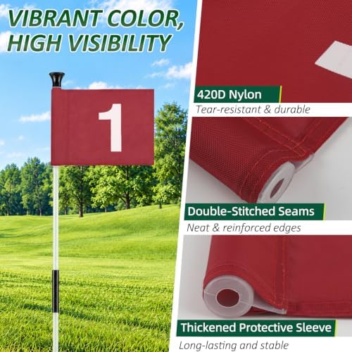 1 Pack Golf Flagstick & Hole Cup Set, 3ft Mini Putting Green Pin Flag - Image 3