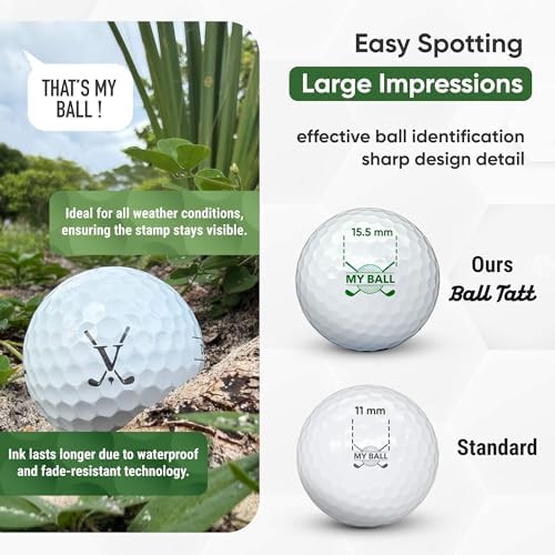 Golf Ball Stamp Personalized Monogram Initial Self-Inking Marker Quick Dry - Image 3