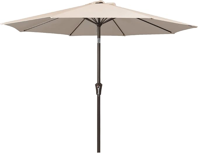 JEAREY 9FT Outdoor Patio Umbrella, Market Umbrella, Cream Beige | Outdoor Table by JEAREYOutdoorsCollection