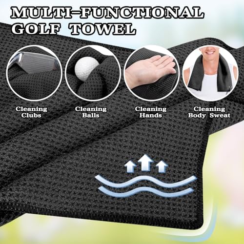 Seticek 2 Pack Golf Towel with Golf Brush, Super Absorbent Towel - Image 4