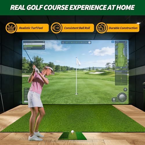 Golf Simulator Turf Mat, 0.6in Golf Practice Mat Artificial Grass Turf Lawn - Image 2