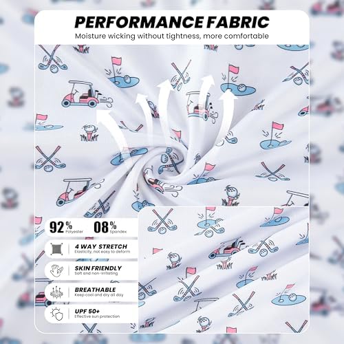 Mens Golf Shirt Short Sleeve Dry Fit Print Moisture Wicking Performance - Image 5
