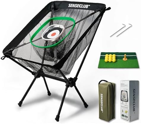 SENSECLUB Foldable Chipping Net & Floating Green, Indoor Golf Practice Chipping by SENSECLUB
