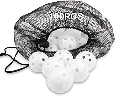 Practice Golf Balls 100 Pack Airflow Hollow Plastic Golf Balls Practice - Image 6