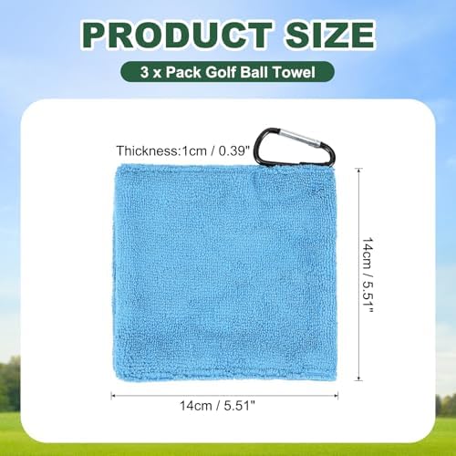 3Pcs Golf Ball Towel 5.5"x5.5" - Image 2